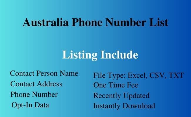 Australia phone number list