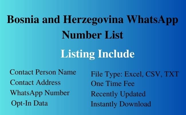 Bosnia and Herzegovina whatsapp number list