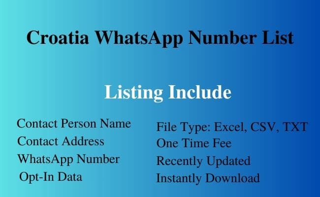Croatia whatsapp number list