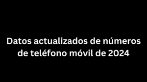 Datos actualizados de números de teléfono móvil de 2024 